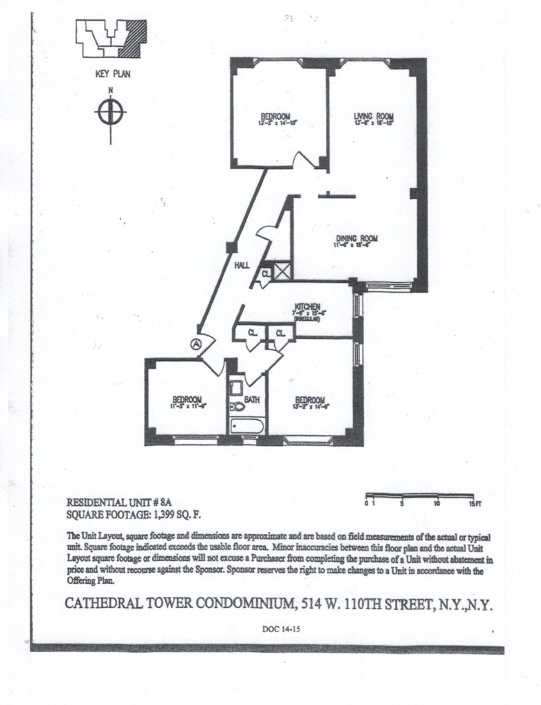 Layout of 514 W. 110 St. #8A